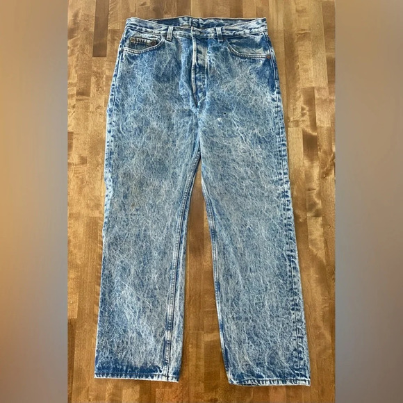 LEVI’S Denim Jeans Acid Wash Distressed Men’s Vintage - Picture 4 of 13